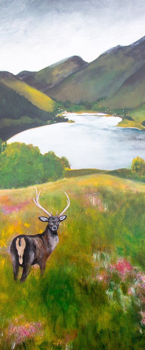 Looking back (Ratagan pass, Scotland), Original painting, Ready to hang by WanidaEm by WanidaEm