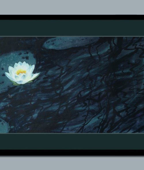 Nocturne for a Water Lily by Olga Beliaeva Watercolour