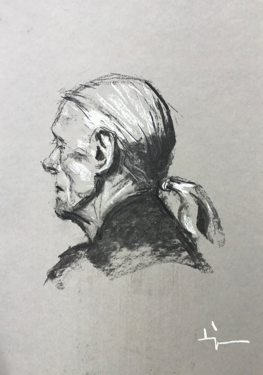 Expressive Charcoal Drawing , L