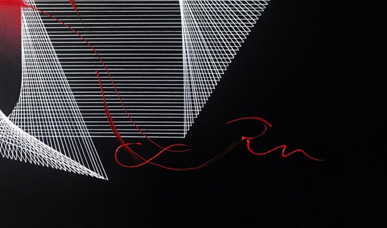 Abstract Red Pulse on Black