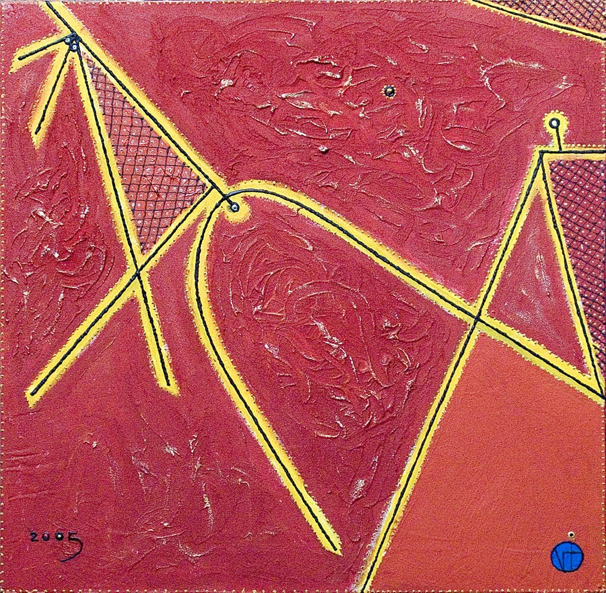 Geometric Abstract Acrylic Painting By Viktor Ivaniv, 24 X 24", Minimalism. Matador, Original Artwork