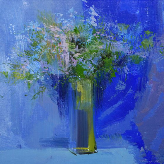 Cobalt blue painting  " late green " (109sl15)