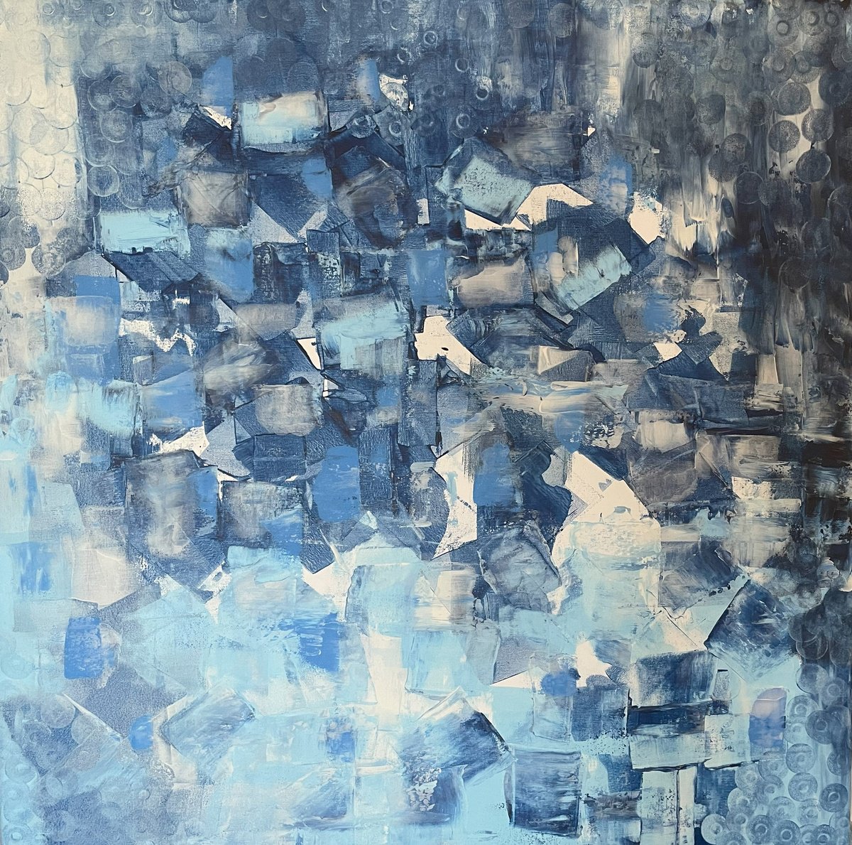 Abstraction in Blue and White by Juan Jose Garay