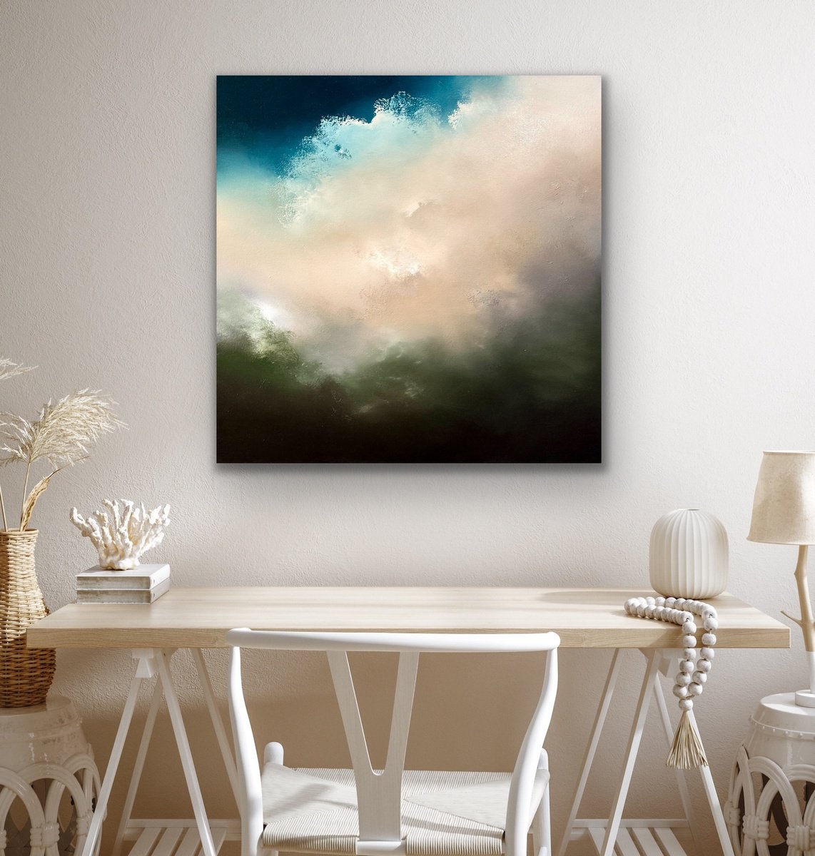 Abstract Oil Painting By Jonesy, 24 X 24, Lift Off, Original Artwork