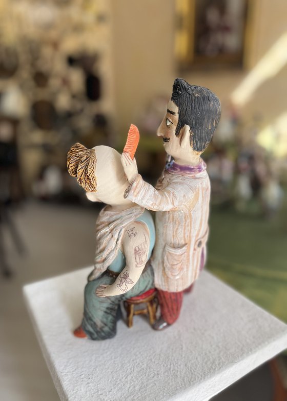 In the barbershop or waiting for the ear.