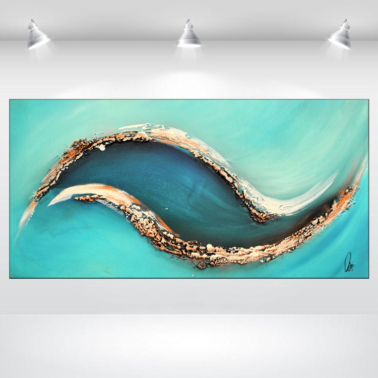 Oceans Eye Abstract Acrylic Painting Canvas Wa Artfinder