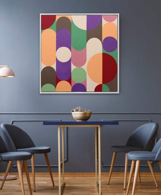 Geo Pop Lines No 9 (Framed)