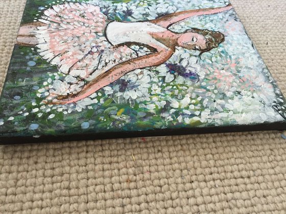 Ballet Series IV Ballet Dancer Dancing Ballerina Acrylic Painting on Canvas 21x25cm Small Paintings Original Art Home Decor Gift Ideas Free Shipping Worldwide Buy Art Online