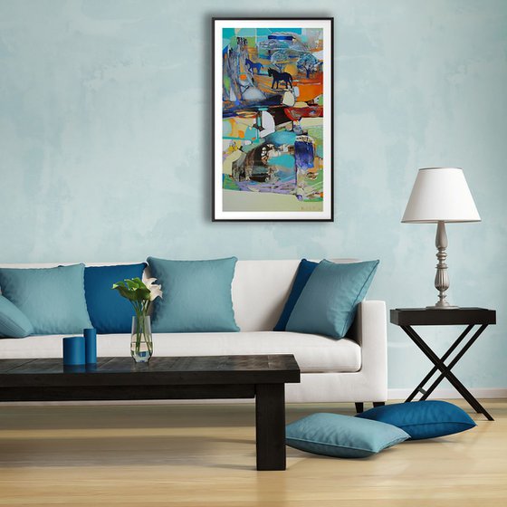 Abstract painting, abstract landscape