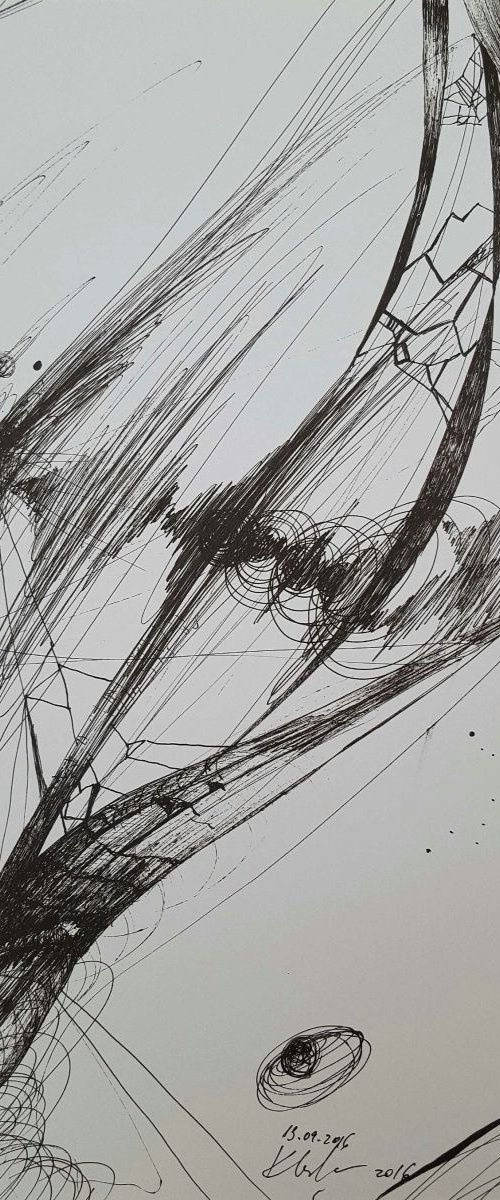Fascinating way to draw still life cosmic vibration lines energy traveling galaxies by Kloska Ovidiu