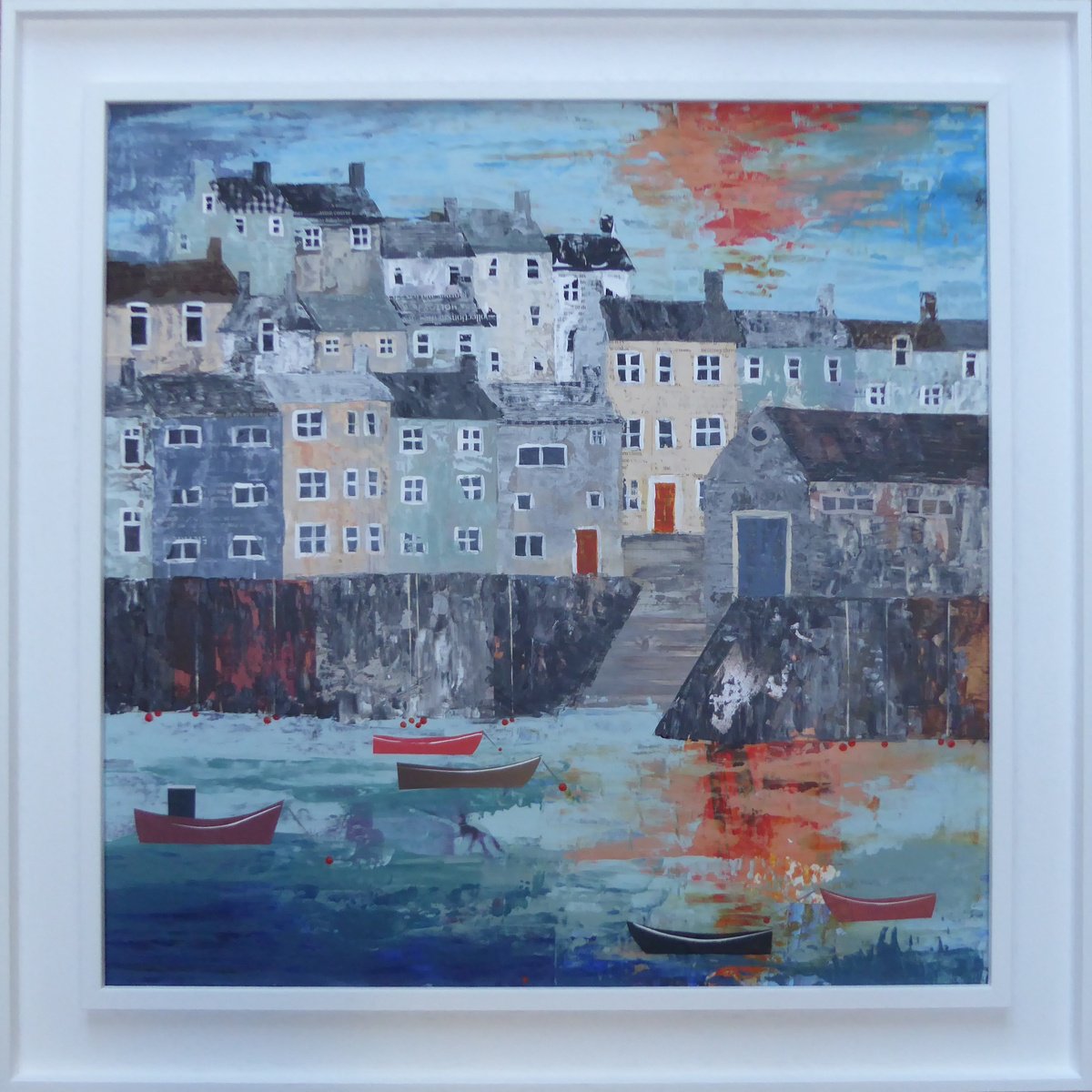 Painting , Polperro, Morning By Elaine Allender, 24 X 24, Artwork For Sale On Artfinder