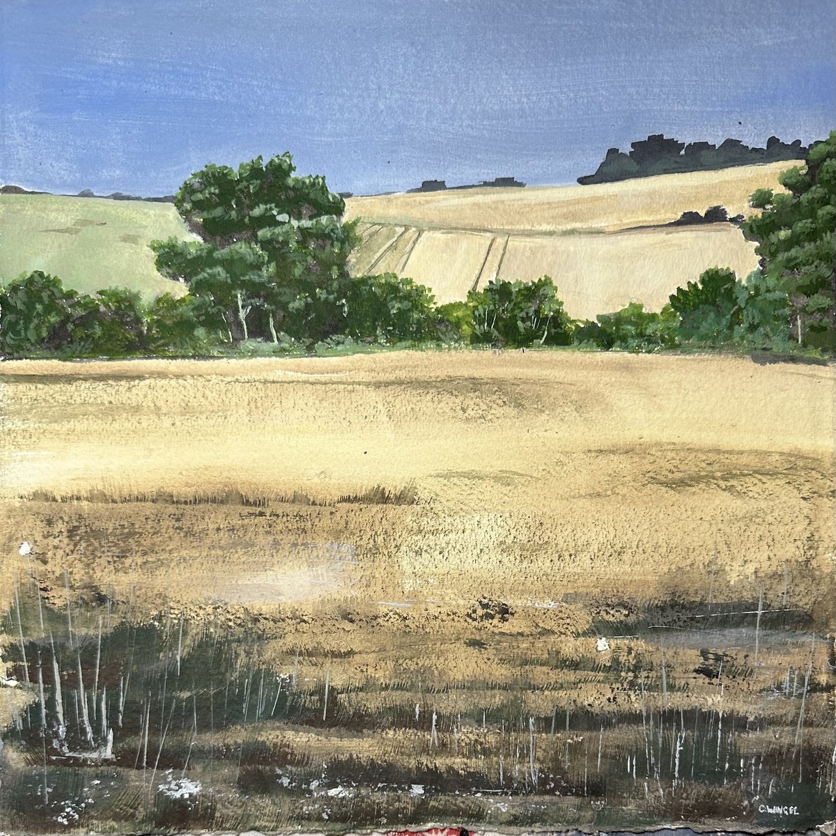 Impressionistic Landscape Painting By Catherine Winget, 12 X 12, Landscape - Norfolk, England, Original Artwork