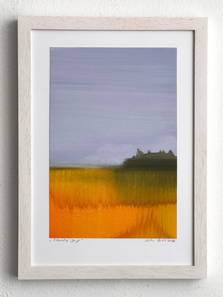 Organic Landscape Oil Painting By Katrin Roth, 8 X 12", Cloudy Day, Original Artwork