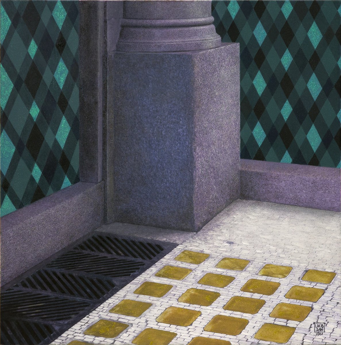 Urban And Pop Acrylic Painting , Grate By Lucia Dibi, 39 X 39, Artwork For Sale On Artfinder