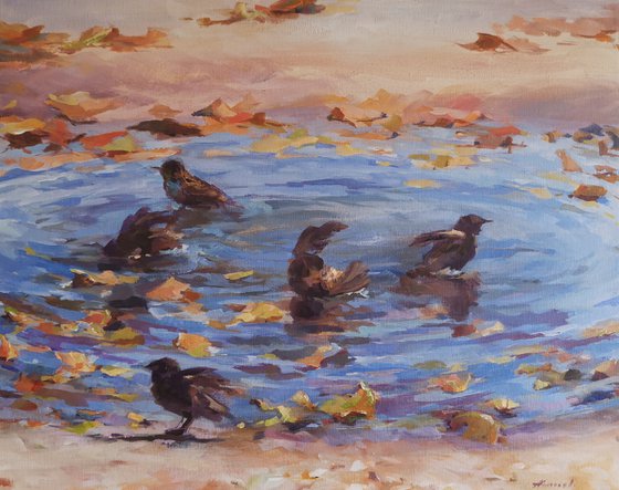 Autumnal bathing (16×20")
