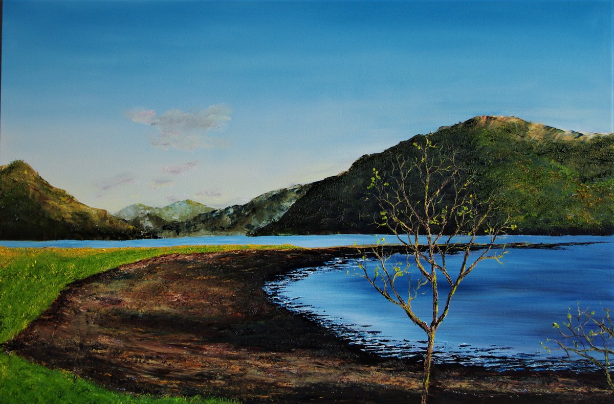 Sapling Along Loch Goil 61cm x 92cm by Hazel Thomson