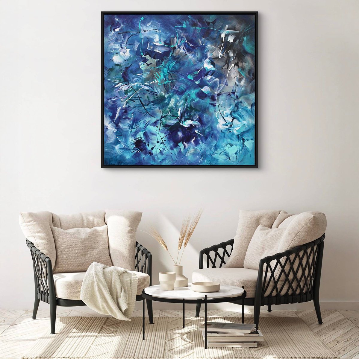 Abstract Landscape Acrylic Painting By Paresh Nrshinga Frsa, 40 X 40", Ocean