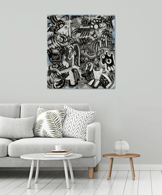 BLACK & WHITE  90x98cm