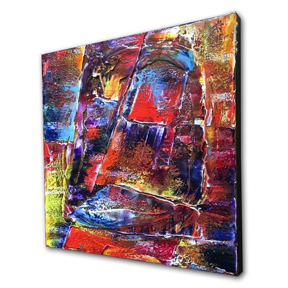 "Deep In Thought" - FREE WORLDWIDE SHIPPING - Original Large PMS Abstract Triptych Oil Paintings On Canvas - 60" x 20"