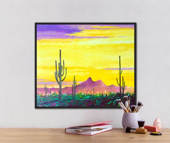 Sunset in desert 60-70cm