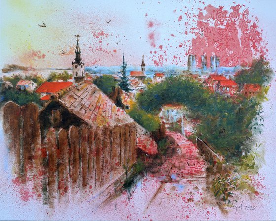 Zemun - staze i prolazi Zemun Beograd 40x50cm 2020