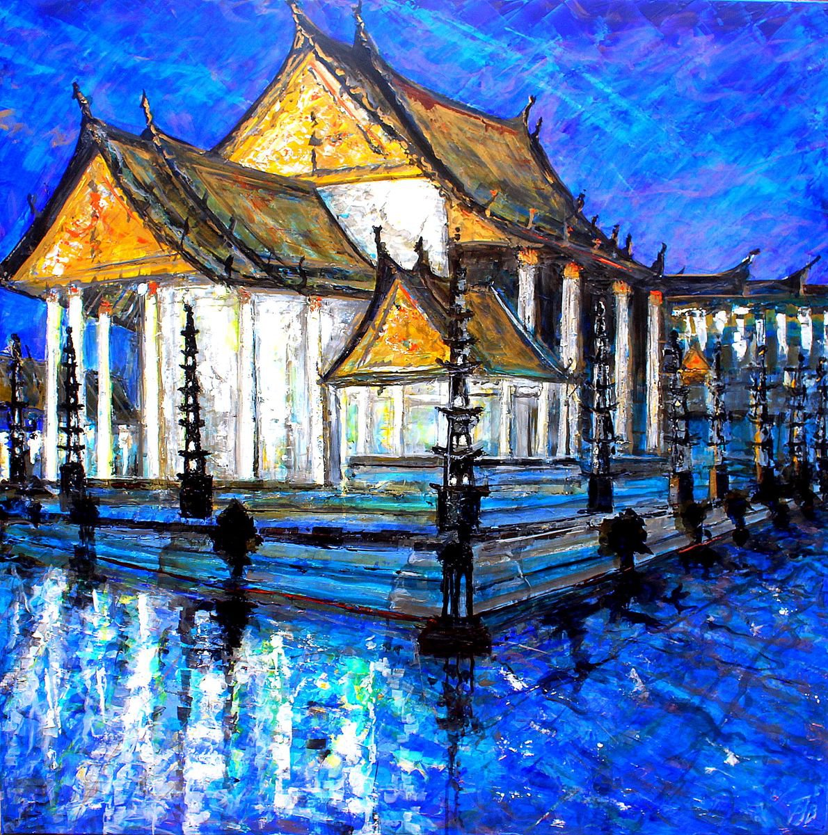  Wat Suthat By Paul J Best, 40 X 40, Artwork For Sale On Artfinder