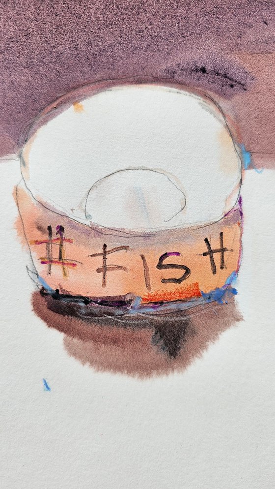 Cat and Fish Illustration