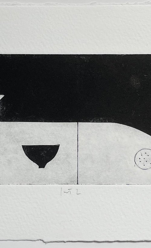 Quiet Interior No.2 drypoint print by Francesca Iannaccone