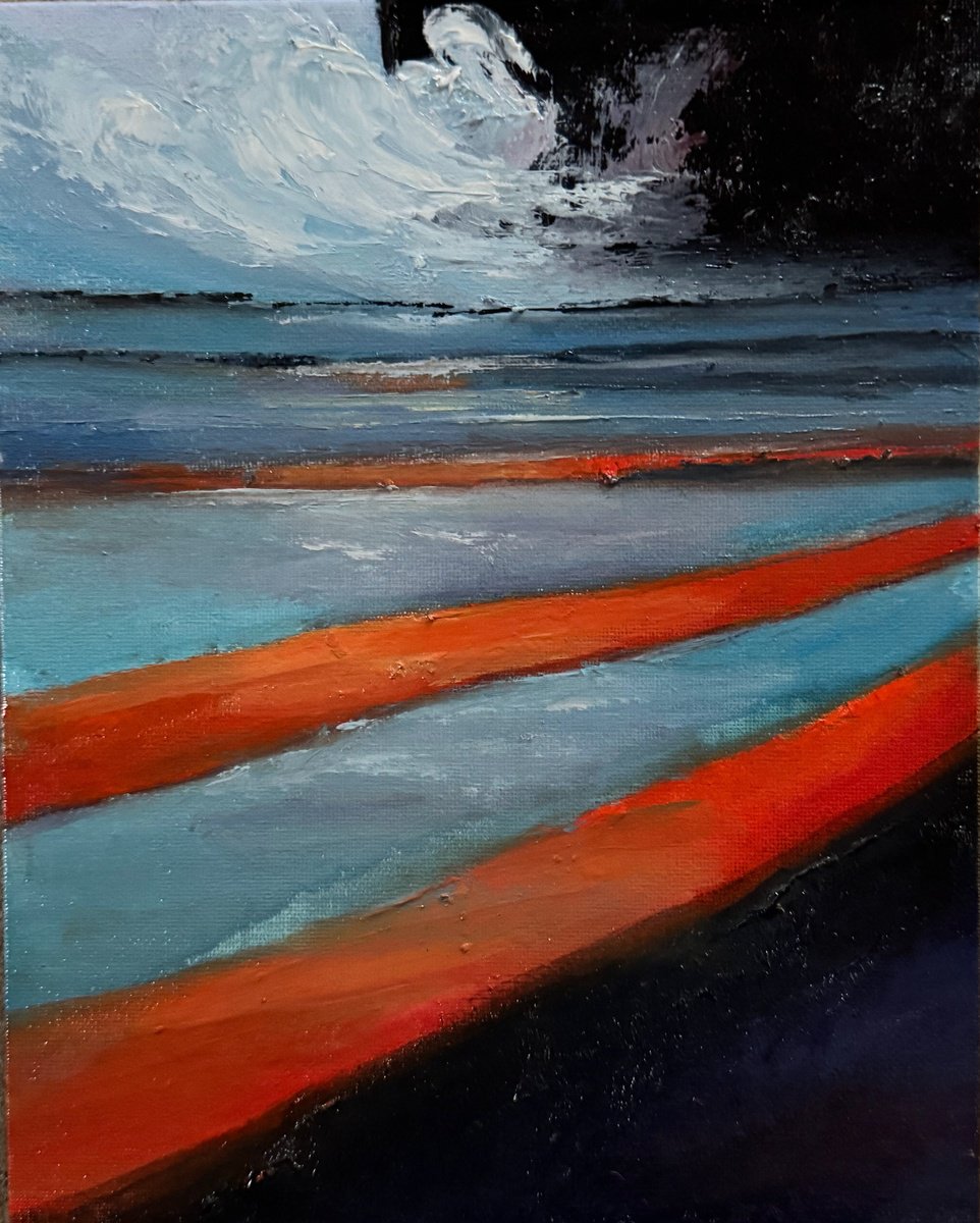 Organic Abstract Oil Painting By Lola Jovan, 8 X 10", These Unrepeatable Hours, Original Artwork