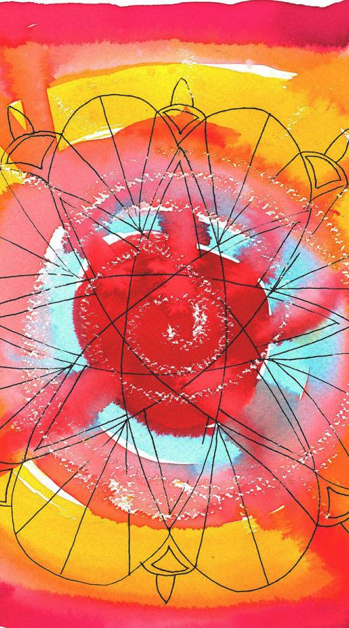 Abstract Mandala Painting by Ewa Dabkiewicz