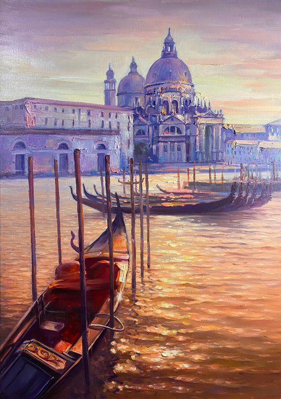 “Venice Lights” original oil painting