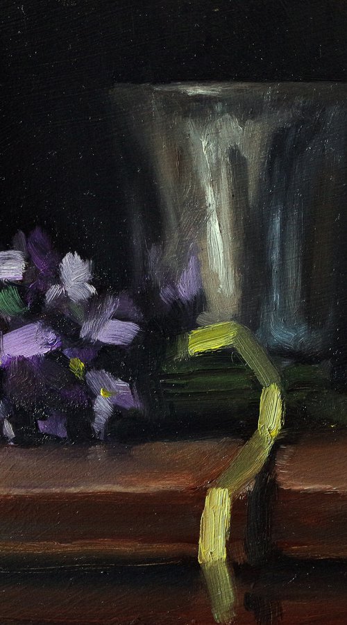 Violets and Goblet by Pascal Giroud