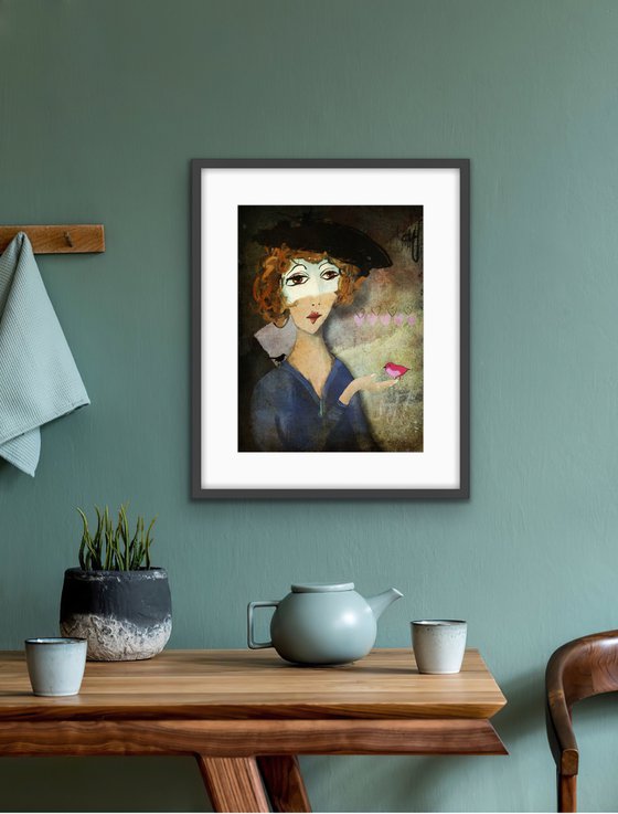 La dame aux oiseaux - Abstract artwork - Limited edition of 10