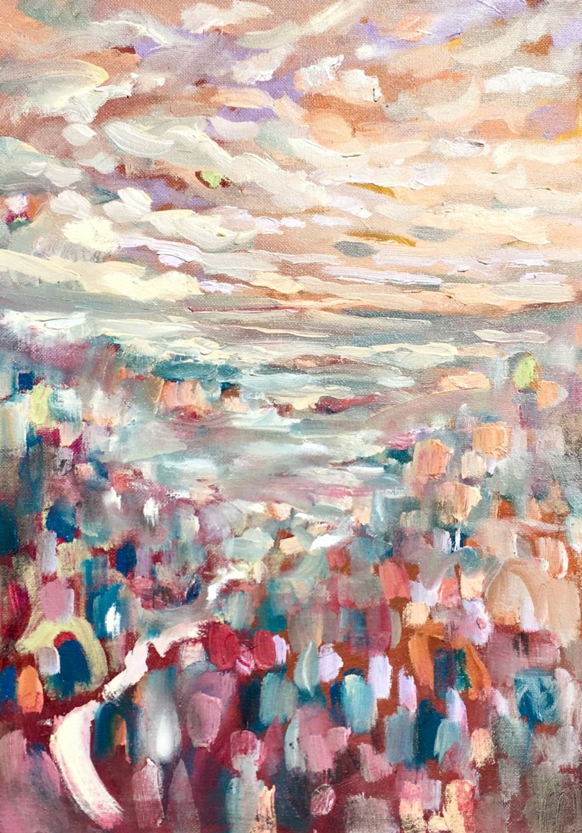 Impressionistic Landscape Oil Painting By Guy Pickford, 12 X 16, Voyaging - Inwards, Original Artwork