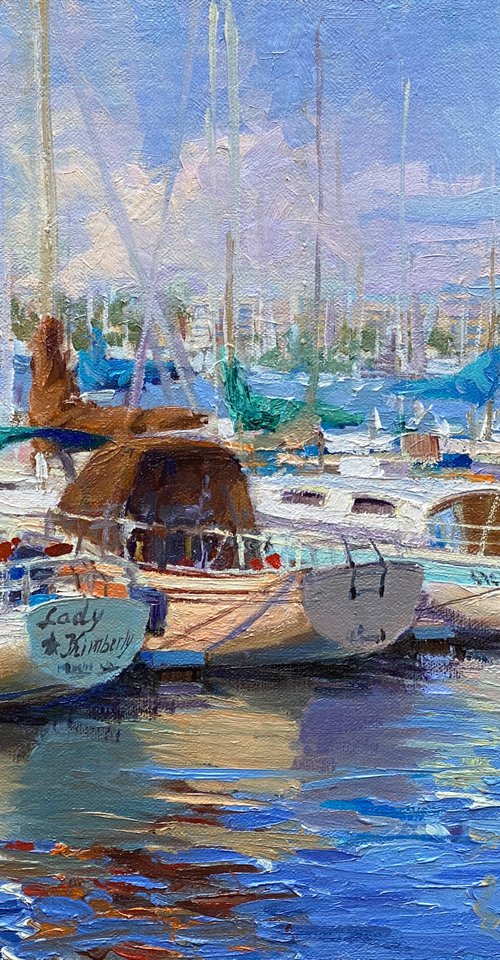 Harbor Boats Reflections by Tatyana Fogarty