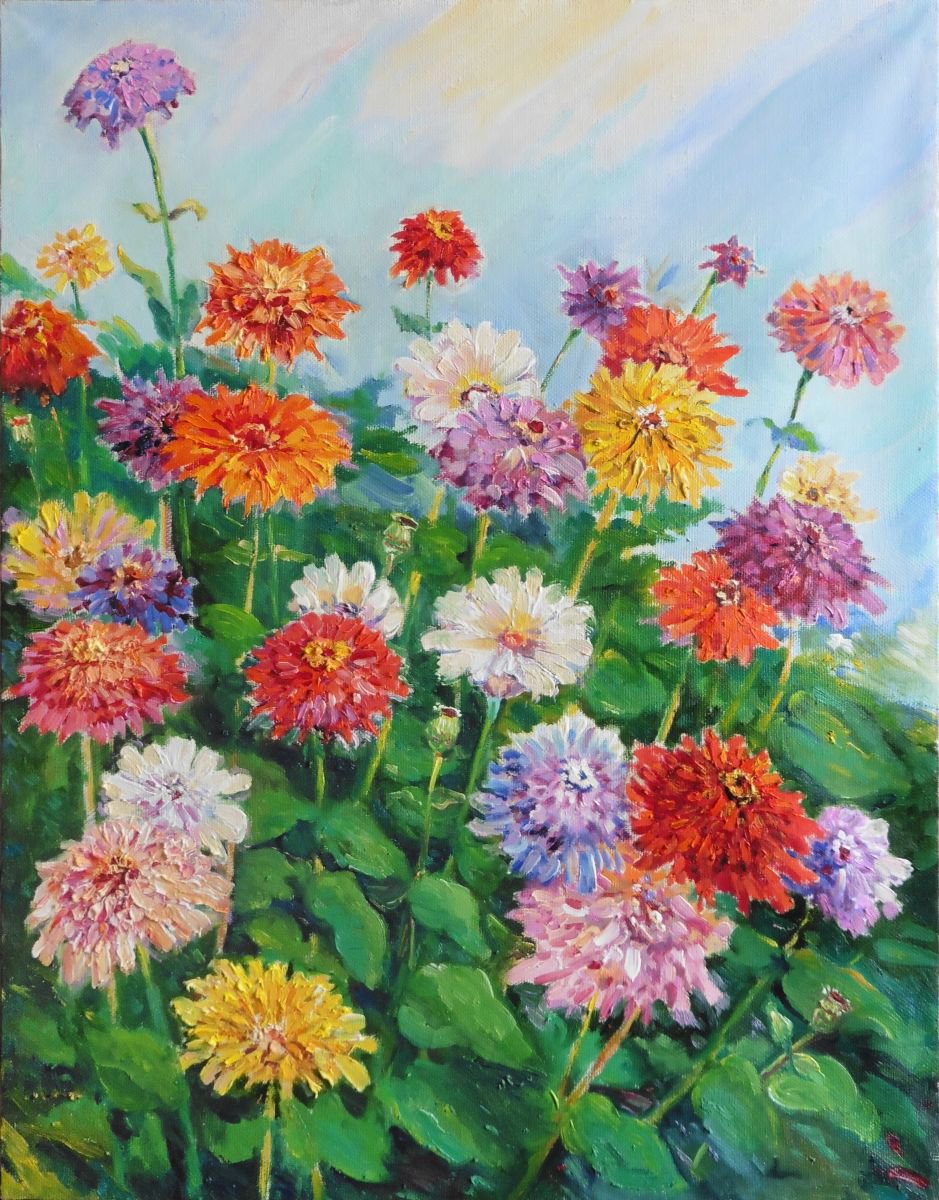 Impressionistic Botanical Oil Painting By Vyacheslav Onyshchenko, 28 X 35", Mayora