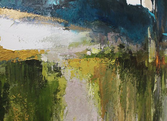 "Northern forest" Green abstract nature art