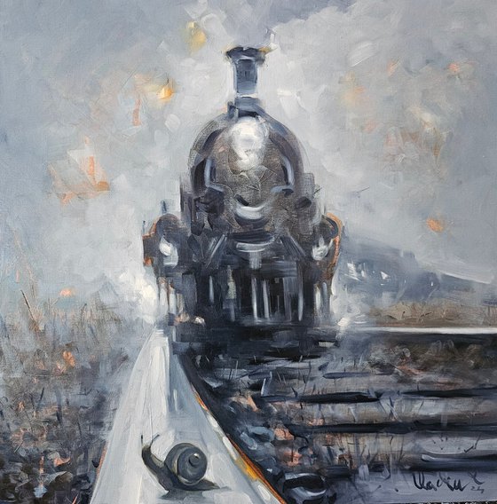 ,, The arrival of a train,,