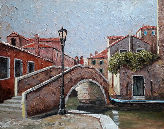 Texture painting. Bridges of Venice