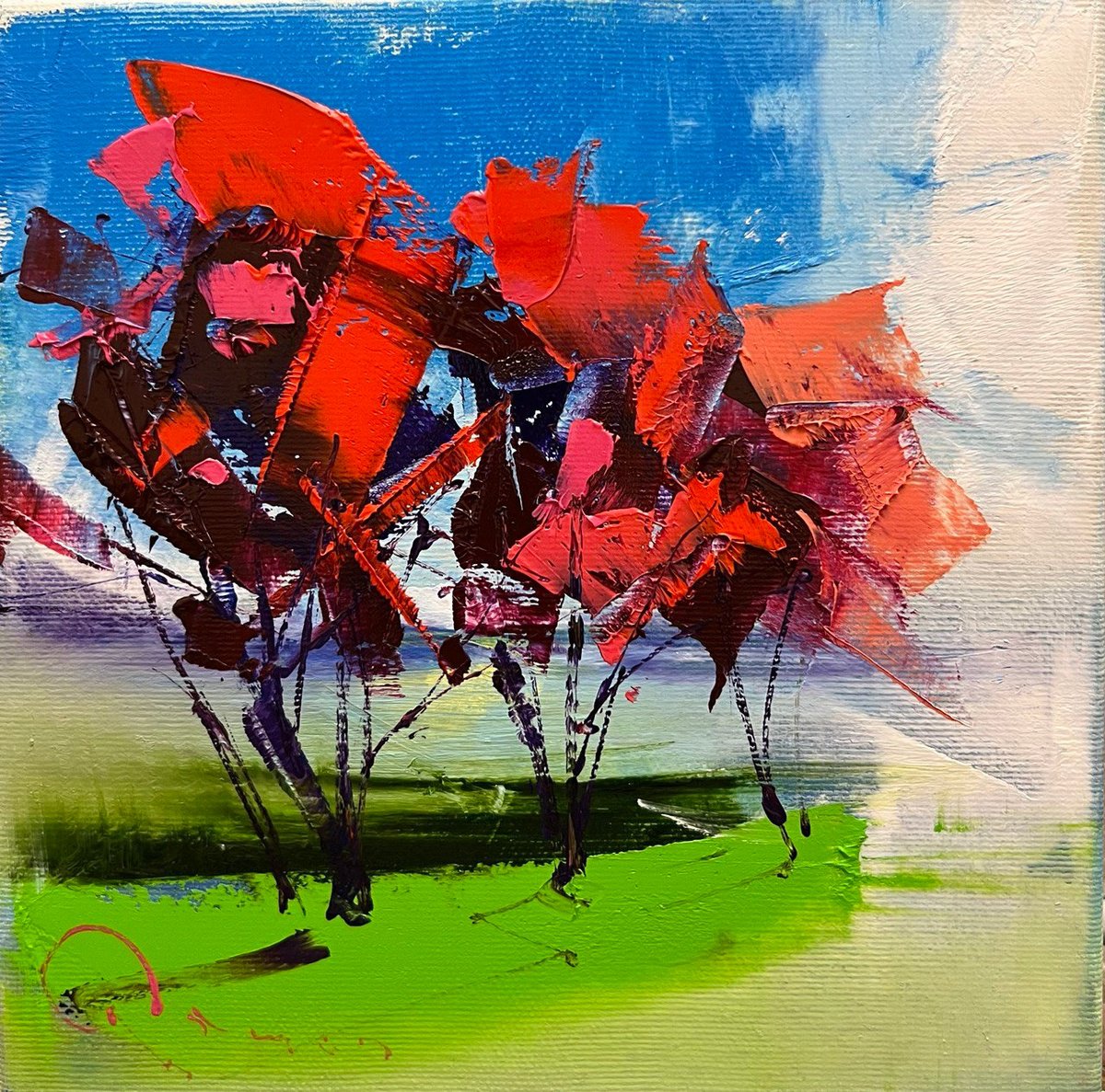 Landscape Oil Painting By Arman Allakhverdian, 8 X 8, Pissardi, Original Artwork