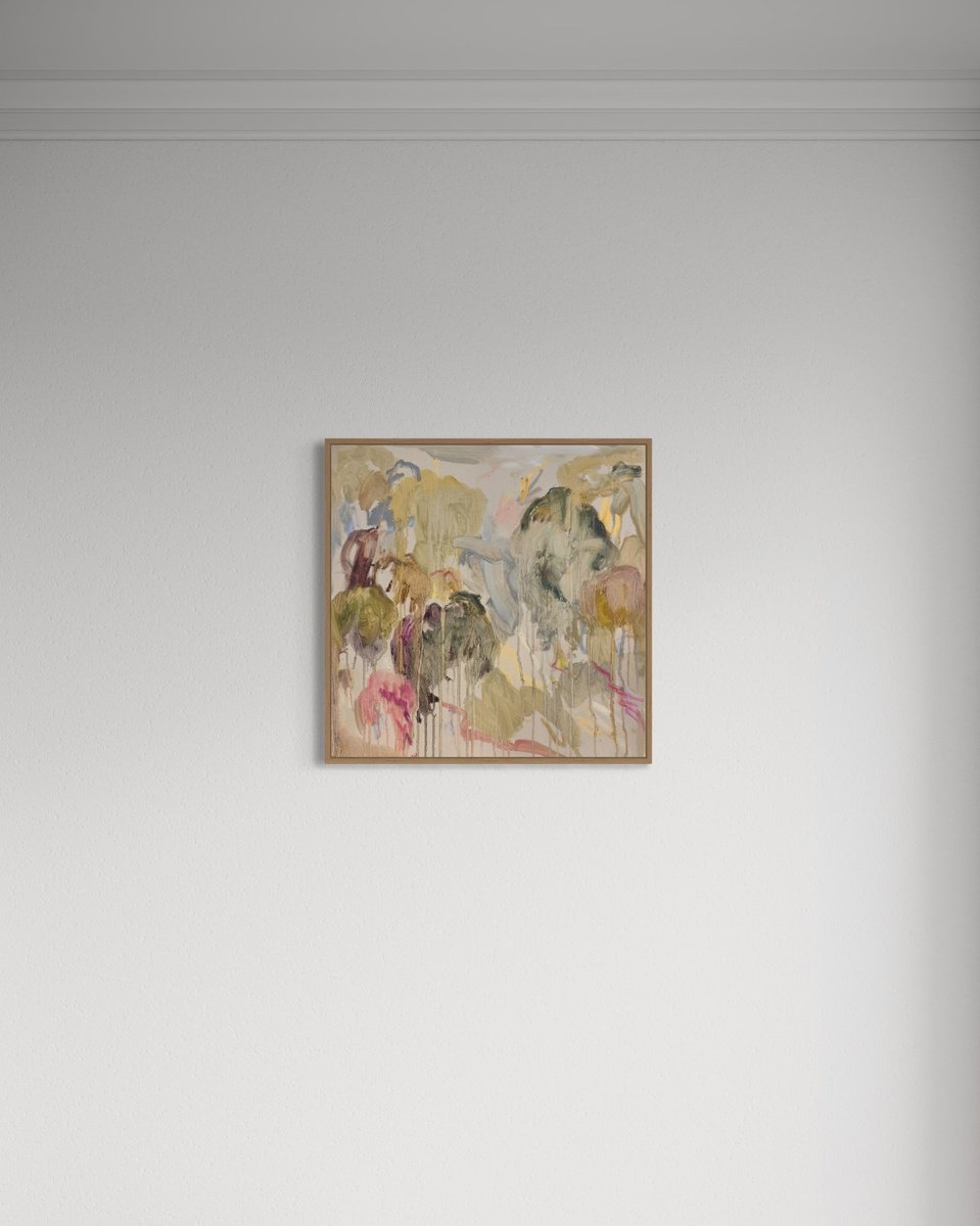 Abstract Landscape Oil Painting By Lilia Orlova-Holmes, 20 X 20", Walk Alone, Original Artwork