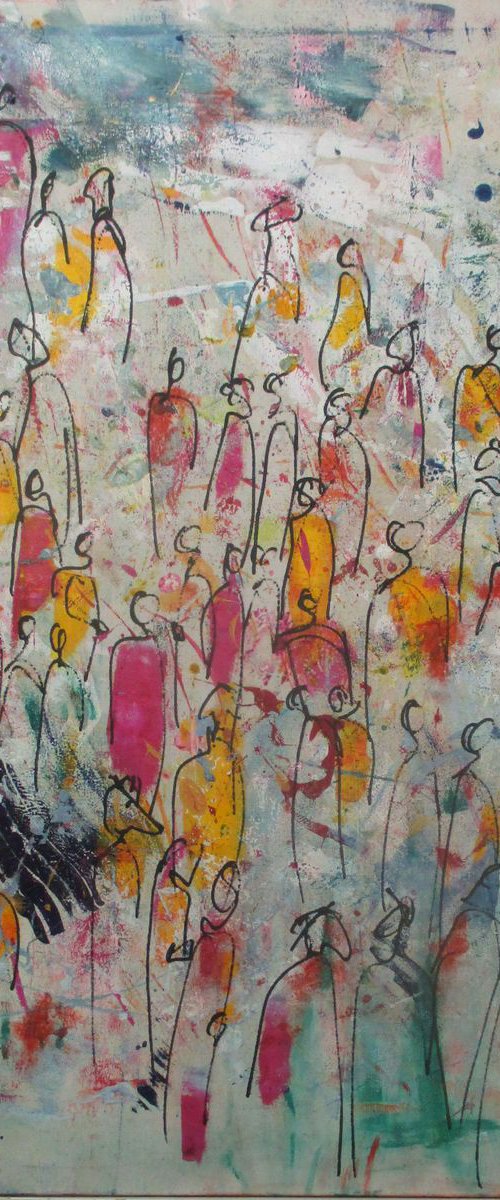 walk in the city oil on canvas 39,4x27,6 inch by Sonja Zeltner-Müller