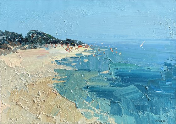 Impressionist Beach Oil Painting On Canvas
