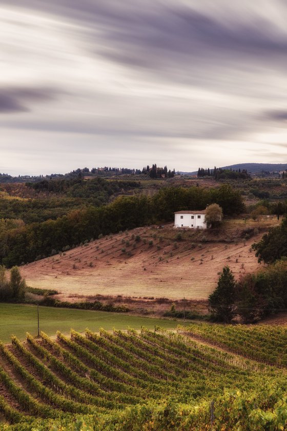 Bucolic white farmhouse