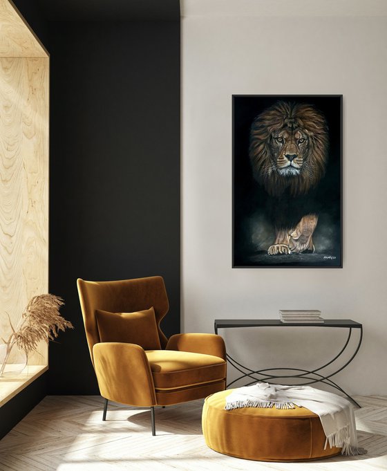 Lion portrait "Survivor"