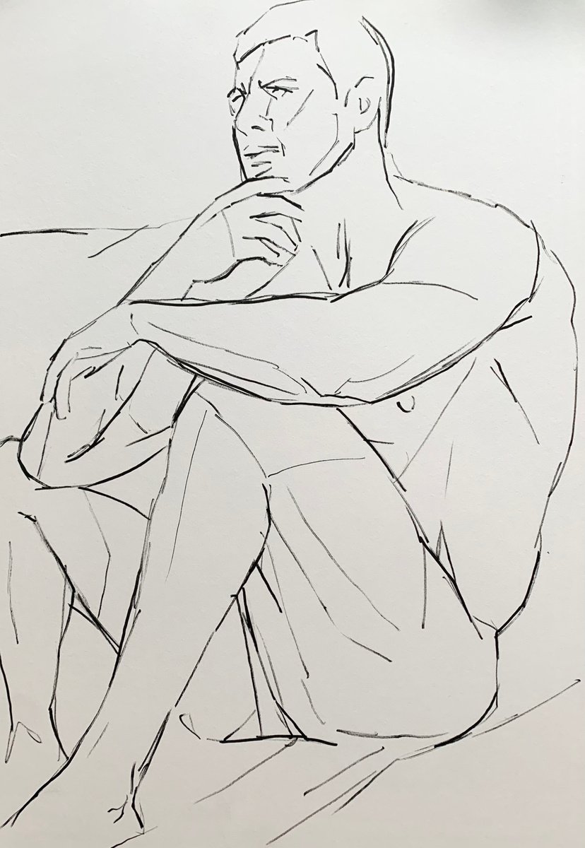 Male nude drawing gay erotic art by Emmanouil Nanouris