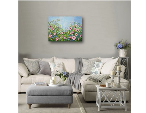 Flowers after the rain - Impasto Painting