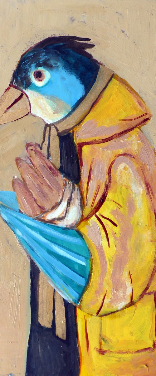 Pigeon with bread by Elizabeth Vlasova