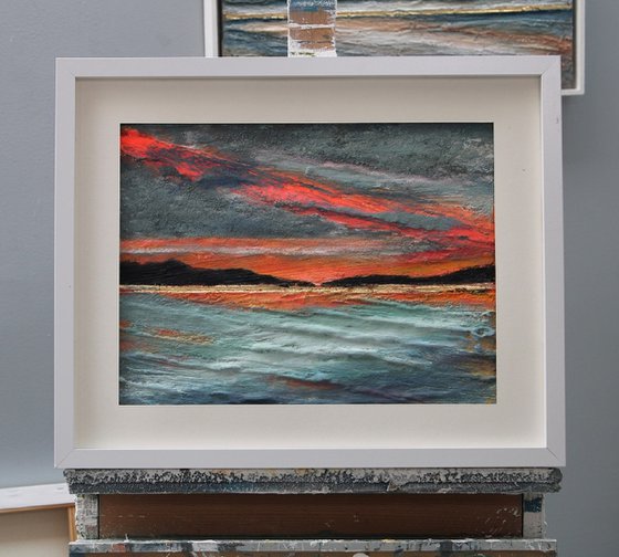 Burning Sunset - Sennen Cove - Cornwall - Framed