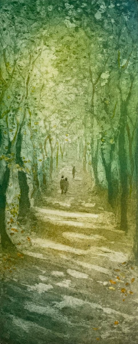 Impressionistic Etchings & Engravings , Lime Avenue, Hampstead Heath By Rebecca Denton, 5 X 13, Artwork For Sale On Artfinder